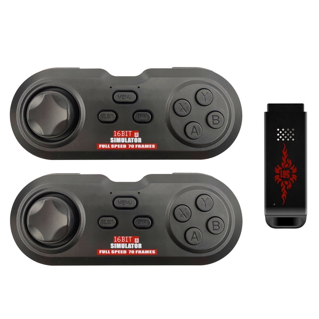 Consola de juegos de 16 bits Controlador de juegos inalámbrico de 2,4 GHz Paquete doble Gamepad Joysticks