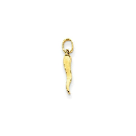 Horseshoe Italian Charm - 14k Yellow Gold Cornicello Italian Horn Good Luck Pendant Charm Necklace For Women