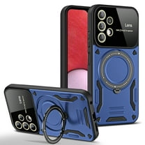 Rotatable Magnetic Ring Case for Samsung Galaxy A32 5G, Compatible with MagSafe with 360° Ring Kickstand Shockproof Dual Layer Protective Hybrid Cover Case for Samsung Galaxy A32 5G, Darkblue