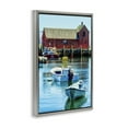 thumbnail image 4 of Stupell Industries Tranquil Boat Harbor Landscape & Nature Painting Gray Floater Framed Canvas Art Print Wall Art, 17 x 25, 4 of 10