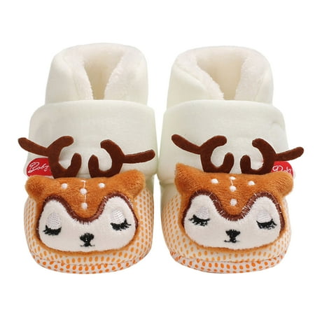 

Children Baby Shoes Boys And Girls Shoes Cotton Shoes Cotton Velvet Warm Hook Loop Solid Color Soft And Comfortable Solid Color Cute Cartoon Animal Pattern
