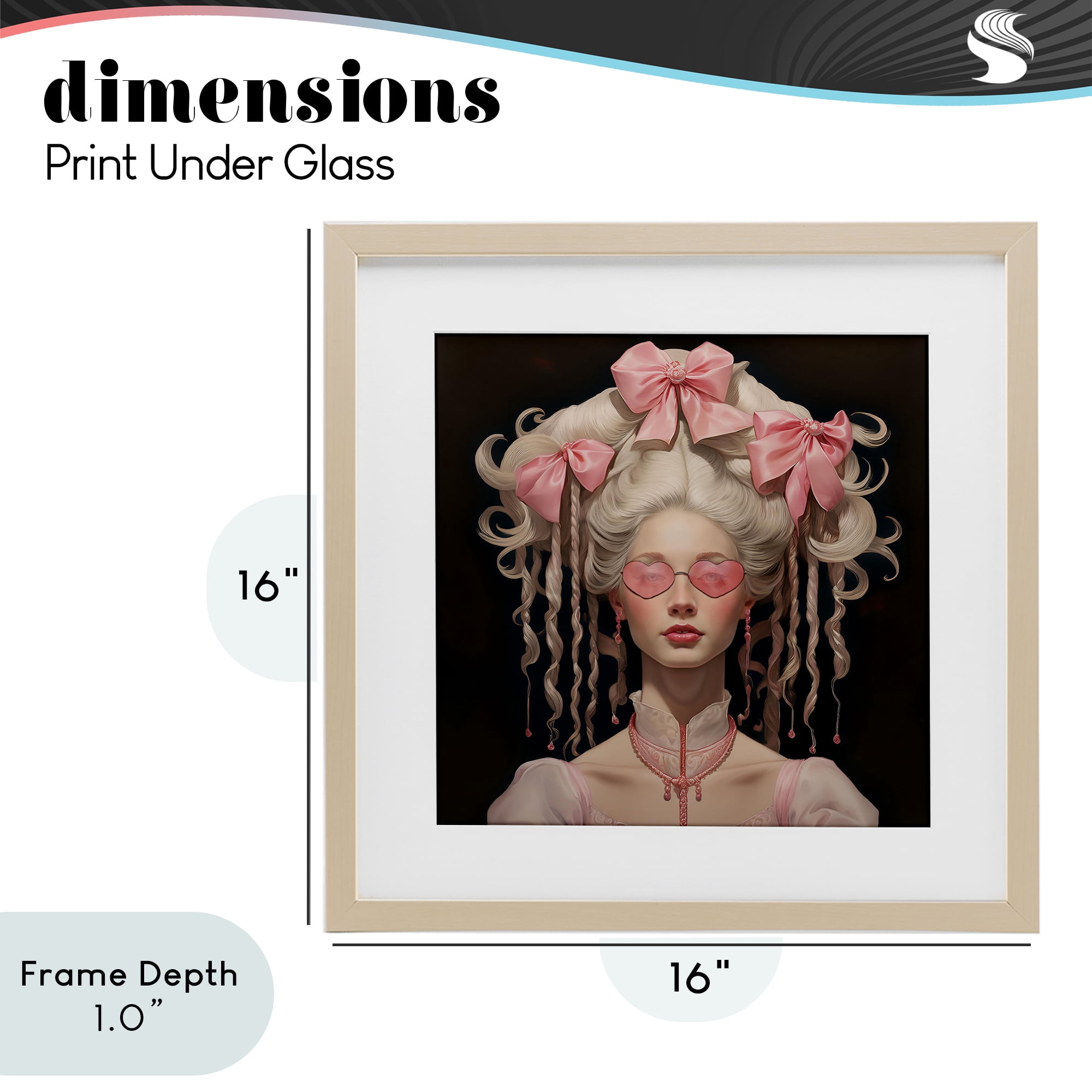 Stupell Industries Rococo Woman Opulent Ribbons Birch Framed Print Under Glass, design by Grotto Studios