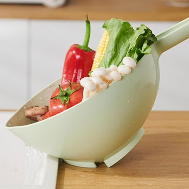 Elodie Rice Washer Cleaning Portable Kitchen Colander Bowl for Grain Barley Spinach Green
