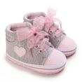 thumbnail image 2 of Siilsaa Shoes Canvas Sneakers Soft Sole High-Top Ankle First Walkers Crib Shoes Grey,5, 2 of 9