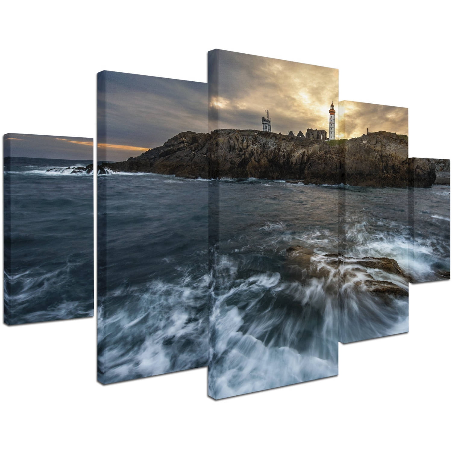 Trademark Fine Art "The Lighthouse" Canvas Art by Mathieu Rivrin 5-Piece Multi-Panel Art Set