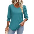 thumbnail image 2 of Top XIEERDUO de manga 3/4 para mujer, elegante, casual, XXL, 2 of 4