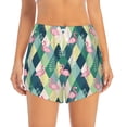 thumbnail image 4 of Lsque Flamingo Printed Women's Running Shorts with Liner Pockets,Elastic Quick Dry Workout Athletic Gym Yoga Shorts,Womens High Waist Shorts-Large, 4 of 9