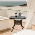 thumbnail image 6 of VIVIJASON 35.2" Outdoor Patio Dining Round Table Bronze Cast Aluminum Rustic Large Patio Table with Umbrella Hole, 6 of 7