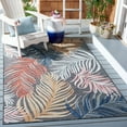 thumbnail image 5 of SAFAVIEH Cabana Oakley Botanical Indoor/Outdoor Area Rug, Green/Rust, 4' x 4' Square, 5 of 5
