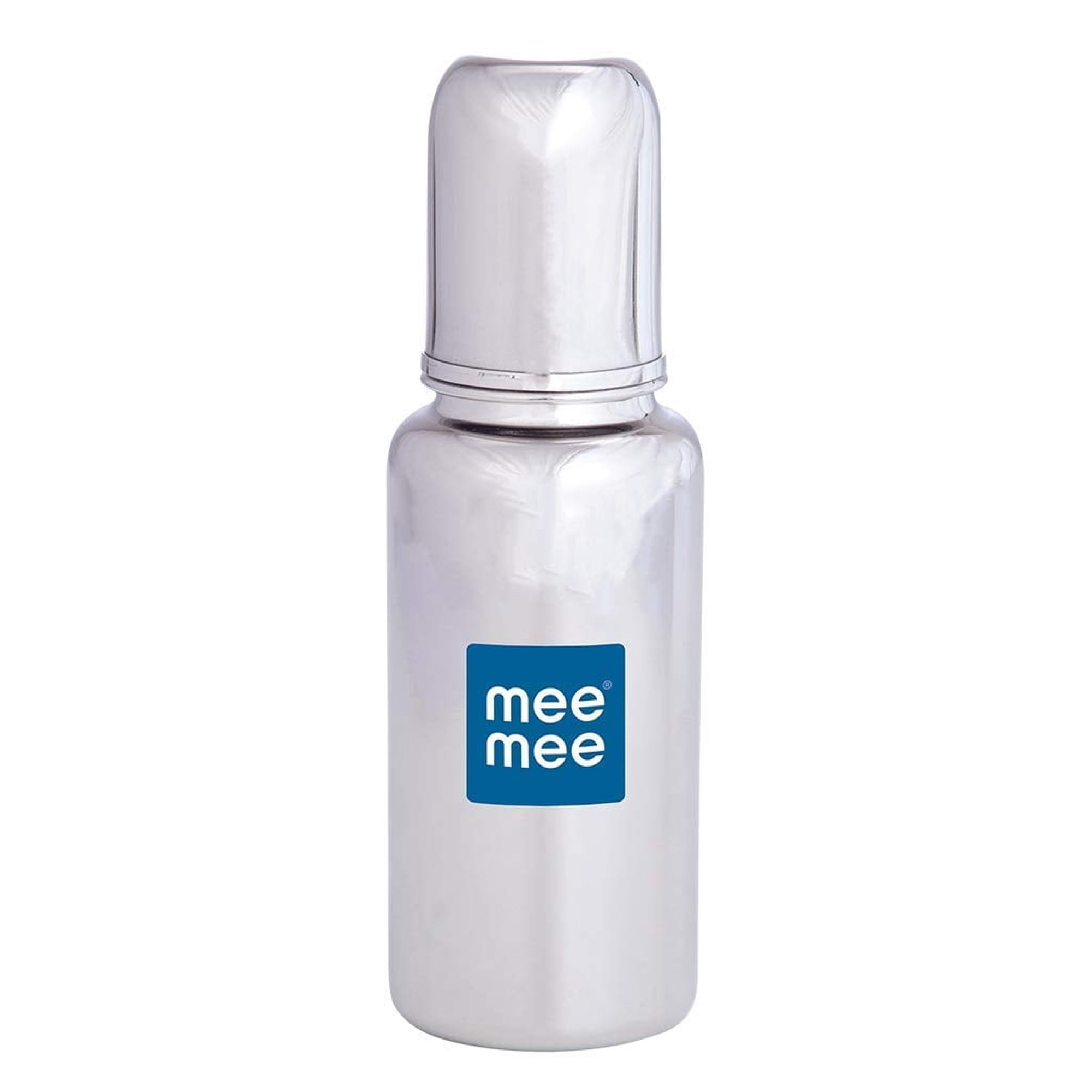 Mee Mee Baby Steel Feeding Bottle 120ml | Baby Milk Bottle with Advanced Anti Colic Valve, BPA Free, Soft Silicone Teat, Slim Neck for Babies/Infants/Newborns of 0-2 Years