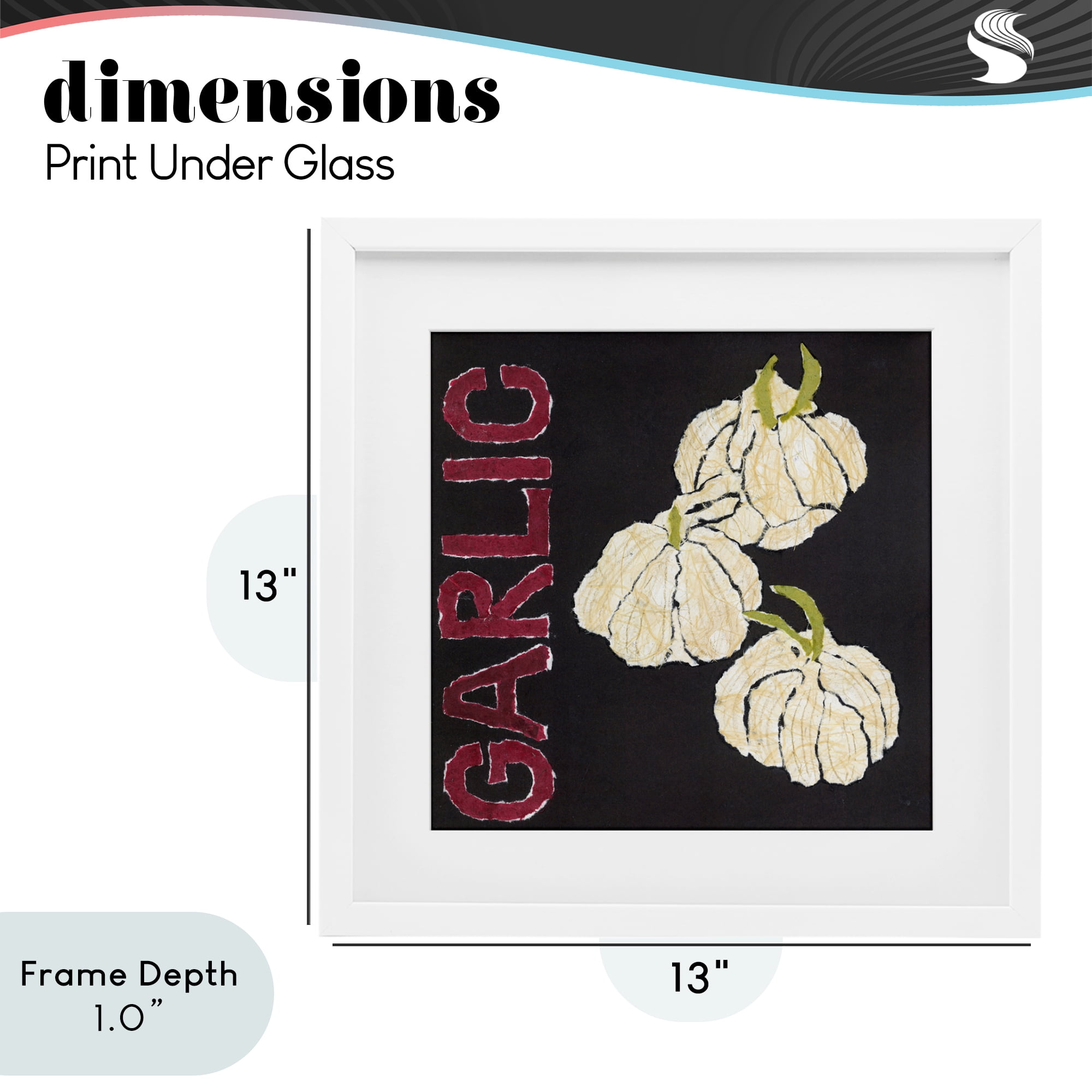 Stupell Industries Garlic Garden Vegetable White Framed Print Under Glass, design by Nancy Overton