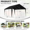 thumbnail image 2 of Kimunuk 10' x 20' Canopy Replacement Cover, Outdoor Portable Carport Replacement Canopy with Ball Bungees for Car Garage Shelter Tent Party Tent, Black ,Frame is Not Included, 2 of 6