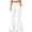 White, variant on Women's High Waist Double Tier Ruffle Hem Flare Pants, Soft Bell Bottom Trousers with Pockets, Stretchy Casual Wide Leg Lounge Pants for Daily Wear Blackish Green L