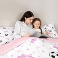 thumbnail image 4 of Erosebridal Pink Bowtie Soccer Twin Comforter Sets, Cute Sport Bedding Set for Girls and Boys, Pink Reversible 2-Piece, 1 Comforter and 1 Pillowcase, 4 of 6