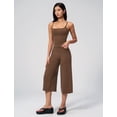 thumbnail image 7 of IBTOM CASTLE Workout Sets for Women Two Piece Halter Sports Bra Matching Wide Leg Capri Pants Gym Work Yoga Pilates Outfits Brown, 7 of 7