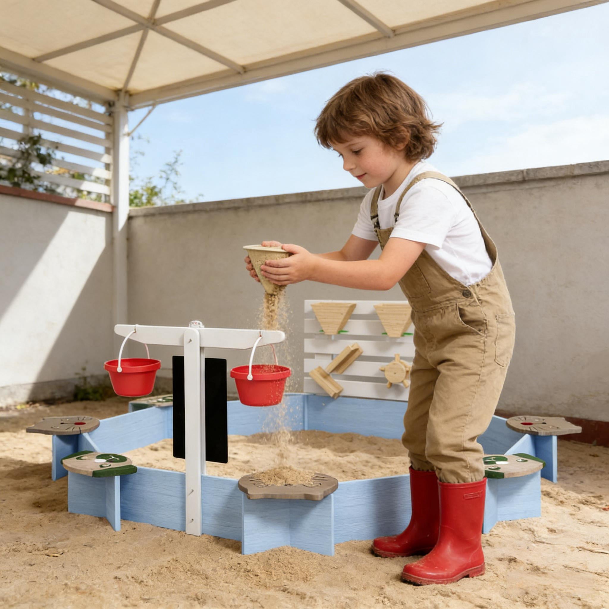 Toddler Kid Wooden Sandbox
