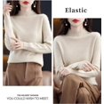 thumbnail image 2 of Women‘s Wool Sweaters Mock Turtle Neck Lightweight Long Sleeve Cozy Warm Fall Winter Pullover Tops, 2 of 7