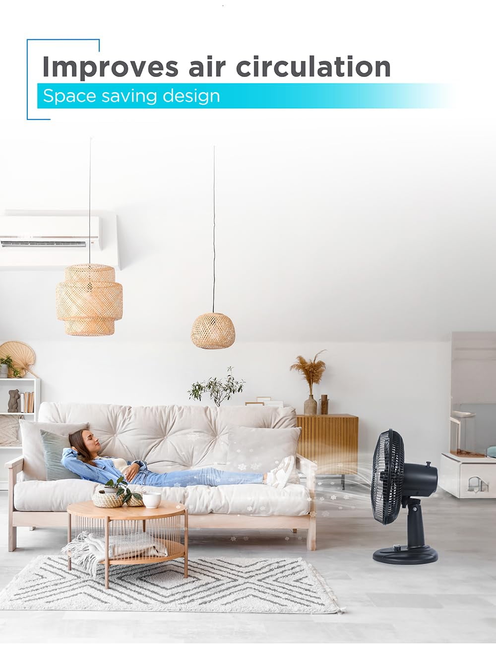 BLACK+DECKER Desk Fan for Home and Office, 12" Fan with 3 Speed Settings, Oscillating Portable Fan for Office Desk, Table Top and Kitchen Table with Adjustable Tilt, White