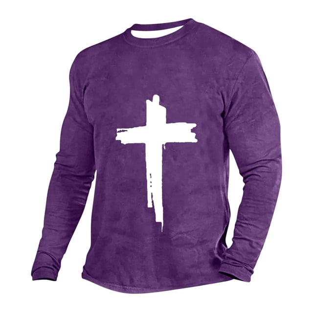 WRKEKC Chandail à Manches Longues pour Hommes Coupe Ajustée Col Ras du Cou Imprimé Croisé Haut à Manches Longues Col Ras du Cou pour Hommes Automne Hiver Tenue Quotidienne