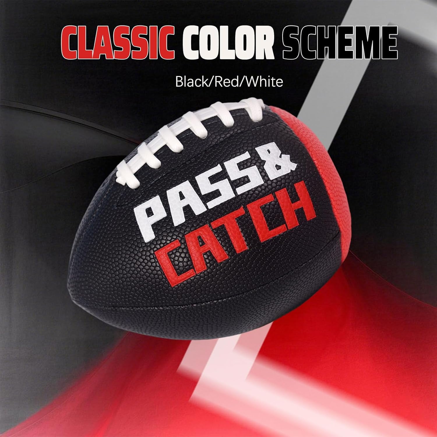 PassCatch Training Football, Peewee Size(Ages 3-9) Kids/Youth (Ages 7-13) Official Size(Ages 13+), Fatherless Bounce Back Leather Football Improving Enhance Solo Passing Catching Skills(Deflated)