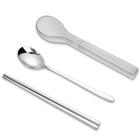 

Cutlery Set Flatware Utensils Set 304 Stainless Steel Spoon and Chopsticks Sets for Camp Picnic Family Gatherings Home Kitchen silver
