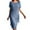 Light Blue, variant on Jamsmile Women Dress Summer Chiffon Solid Color Round Neck Short Sleeve Patchwork Dresses Ladies Business Chic Clothes
