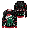 thumbnail image 4 of Suéter feo de Navidad falso, unisex, para hombres y mujeres, para vacaciones, Papá Noel, gato, elfo, suéter divertido de Navidad con pelo falso, blusas de otoño e invierno, 4 of 5
