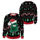 thumbnail image 4 of Suéter feo de Navidad falso, unisex, para hombres y mujeres, para vacaciones, Papá Noel, gato, elfo, suéter divertido de Navidad con pelo falso, blusas de otoño e invierno, 4 of 5