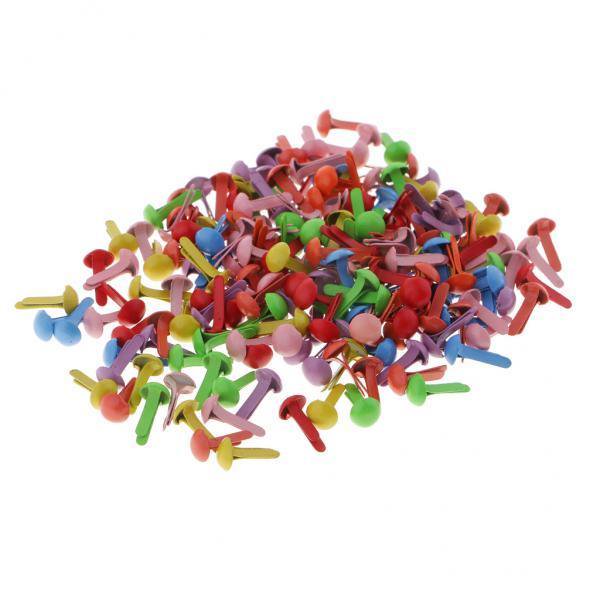yuksok 2x 200 Pcs Attaches en Papier à Tête Ronde Décorative pour Scrapbooking 4.5mm