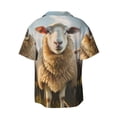 thumbnail image 6 of Lsque Cute Prairie Sheep Herd print Men's Cuban Collar Short Sleeve Shirt Summer Beachwear Casual Button Down Fashionable Vacation Leisure Shirt-XX-Large, 6 of 7