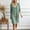 c01Green, variant on LNWUY Women's Fashion Lace 3/4 Sleeve Cotton Linen Dress Summer Casual Solid Color V-Neck Shift Dress Knee Length Dresses Red XL