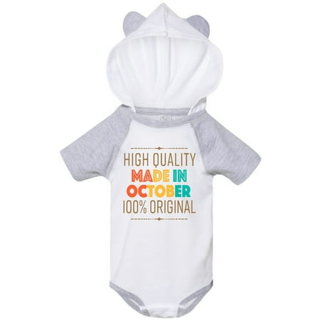 

Inktastic Made in October- Vintage Style Gift Baby Boy or Baby Girl Bodysuit