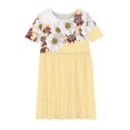 thumbnail image 4 of RXIRUCGD 2025 Vêtements d'Été pour Enfants Robe Extensible à Imprimé Floral pour Fille Robe à Manches Courtes à Col Rond Jupe de Danse pour Enfants, 4 of 4