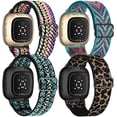thumbnail image 1 of Fitbit versa 2 sense sport bands, 4-pack adjustable nylon straps boho rainbow green arrow, 1 of 4
