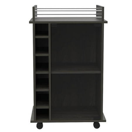 Rolling Bar Cart with Wine Storage Espresso