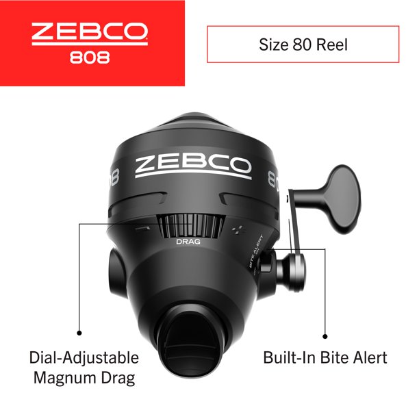 Zebco 808 Spincast Fishing Reel, Size 80 Reel, Black - Walmart