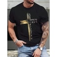 thumbnail image 2 of Men's Christian John 3:16 God So Loved The World Wooden Cross Inspirational T-Shirt, 2 of 8