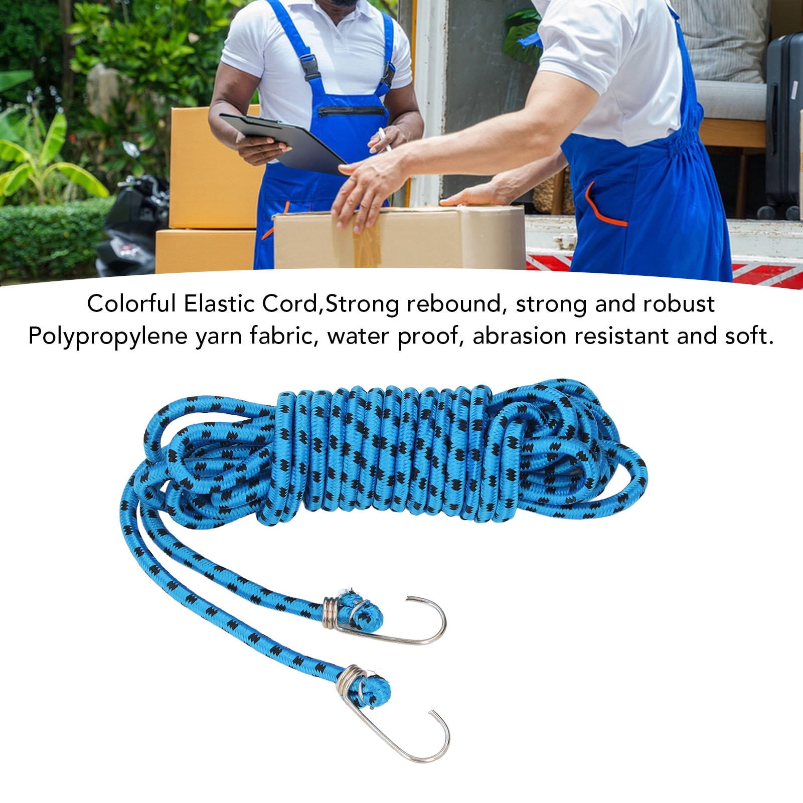 Yajisi 2‑Pack 8m Heavy‑Duty Rubber Bungee Cords – UV‑Resistant, High‑Visibility, Versatile for Outdoor & Indoor Use