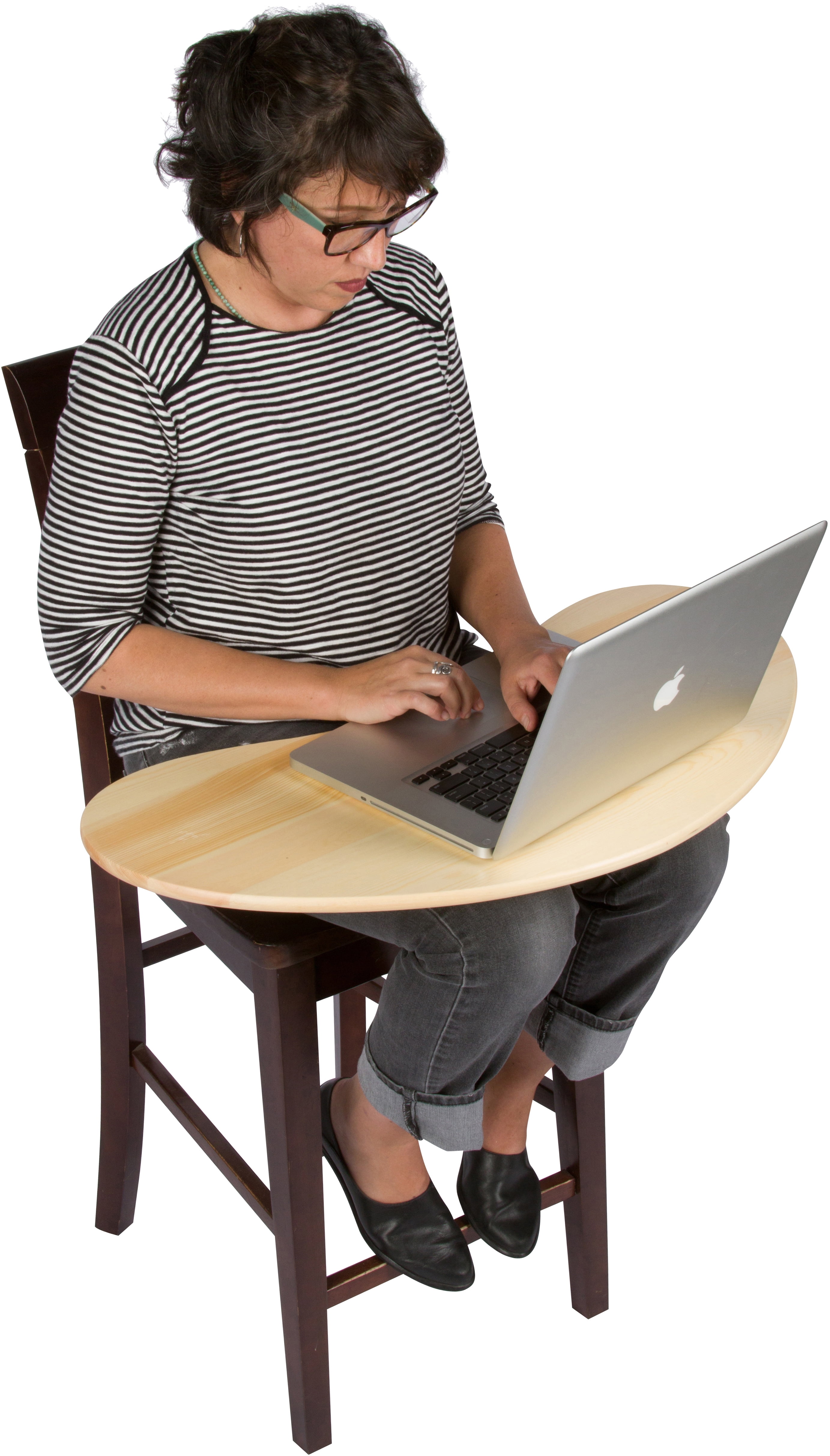 31 5 Portable Curved Shape Light Wood Lap Desk  for Laptop  