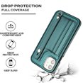 thumbnail image 3 of Nalacover Wallet Case for iPhone 11, Business PU Leather Unique Design Wristband Kickstand Credit Card Holder Slots Shockproof Scratch Resistant Phone Case for iPhone 11,Green, 3 of 6