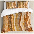 thumbnail image 3 of Marble Duvet Cover Set Twin Size, Onyx Marble Motif Travertine Mineral Formed Watercolor Ink Textured Illustration, Decorative 2 Piece Bedding Set with 1 Pillow Sham, Multicolor, by Ambesonne, 3 of 3