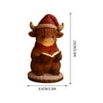 thumbnail image 3 of Luoshdecor Highland Cow Figurine Light,Resin Xmas Reading Book Highland Cow LED Light Gifts for Home Office Tabletop Decor 5.9 in, 3 of 6