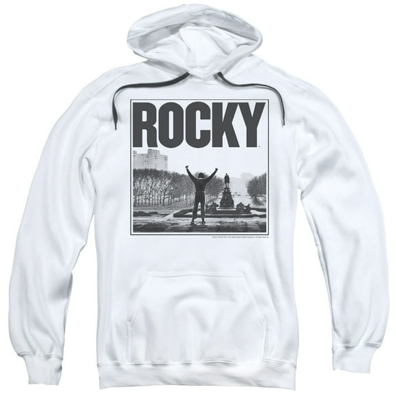 Rocky Top Of The Stairs Adult Pullover Hoodie Sweatshirt White