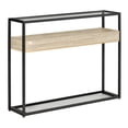 thumbnail image 1 of HOMCOM Industrial Narrow Console Table, Sofa Table, Entryway Table with Storage Shelf, Tempered Glass Top and Steel Frame for Living Room, 1 of 10