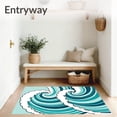 thumbnail image 3 of ODIKA 6'x9' Machine Washable Non-Slip Area Rug, Tidal Surge Wave Crest Bath with Rubber Backing High Traffic Rug with Pad, Blue, 713447, 3 of 8