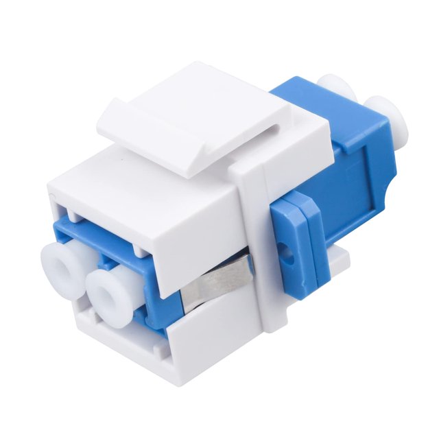 Yazoeia 10-Pack LC/UPC Fiber Optic Coupler Keystone Jack Modular for Patch Panels and Wall Plates Fiber Optic Cable Adapter LC Duplex Singlemode CJC912-155690