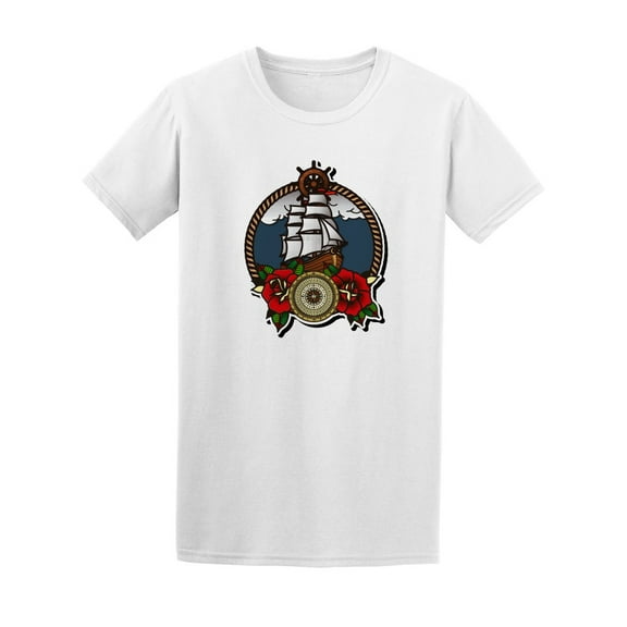 Sailing Ship Old School Design Tee Men's -Image by Shutterstock