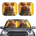thumbnail image 2 of Haiem Hawaiian Style Guinea Pig Car Windshield Sun Shade (2 Pieces) Foldable Windshield Sun Shade Car Accessories for Truck SUV Pickup-Medium, 2 of 7