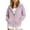 Purple, variant on Jalioing Big Girls Cotton Hoodies Casual Fashion Full Zip Up Long Sleeve Hooded Jacket Kids Plain Sweatshirt with Pocket