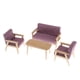 thumbnail image 1 of de 4 Muebles de para Casa de , Sofá Individual Y Doble Y Modelo de Auxiliar para Muebles de 1/12, Morado perfke Dollhouse Miniature Sofa Set, 1 of 8
